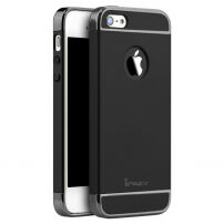 IPAKY elegante hoes voor iPhone 5 / 5S / SE (2016) - zwart
