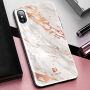 FLOVEME kunststof deksel voor Apple iPhone XS - wit marmer