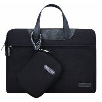 Cartinoe elegante draagtas met kleine portemonnee voor MacBook tot 16" - zwart