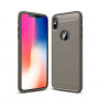robuuste geborstelde stijl cover voor iPhone XS Max. - grauw