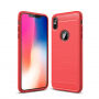 robuuste geborstelde stijl cover voor iPhone XS Max. - rood
