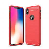 robuuste geborstelde stijl cover voor iPhone XS Max. - rood
