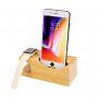 Multifunctioneel oplaadstation voor iPhone / Apple Watch - bamboe