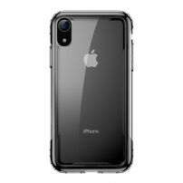 BASEUS pantser doorzichtige afdekking met frame voor iPhone XR - zwart