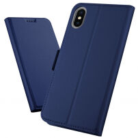 Flip Case met standaard voor iPhone XS Max. - donkerblauw
