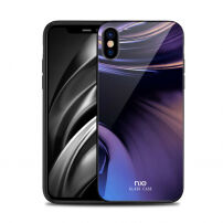 NXE-hoes met glazen achterkant voor iPhone XS Max. - violet