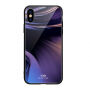 NXE-hoes met glazen achterkant voor iPhone XS Max. - violet