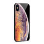 NXE-hoes met glazen achterkant voor iPhone XS Max. - oranje planeet