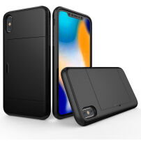 Afdekking met kaartruimte voor iPhone XS Max. - zwart
