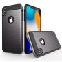stevige hoes iPhone XS Max - geborstelde textuur - grauw