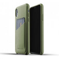 Mujjo volleren portemonneehoes voor iPhone XR - olijf