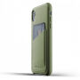 Mujjo volleren portemonneehoes voor iPhone XR - olijf
