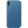 Origineel Apple Folio lederen koffer voor iPhone XS Max. - blauw-grijs
