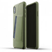 Mujjo volleren portemonneehoes voor iPhone XS Max. - olijf