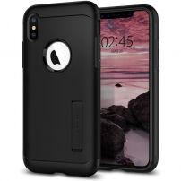 Spigen dunne pantserhoes voor iPhone XS Max. - zwart