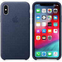 Originele Apple lederen koffer voor iPhone XS - nachtblauw