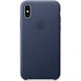 Originele Apple lederen koffer voor iPhone XS - nachtblauw
