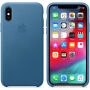 Originele Apple lederen koffer voor iPhone XS - blauw-grijs
