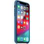 Originele Apple lederen koffer voor iPhone XS - blauw-grijs