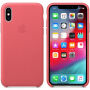 Originele Apple lederen koffer voor iPhone XS - pioenenroze