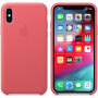 Originele Apple lederen koffer voor iPhone XS - pioenenroze