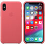 Originele Apple lederen koffer voor iPhone XS - pioenenroze