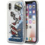Karl Kapitein Carl Liquid Glitter koffer voor Karl Captain Carl Liquid Glitter voor iPhone X - blauw