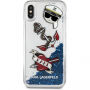 Karl Kapitein Carl Liquid Glitter koffer voor Karl Captain Carl Liquid Glitter voor iPhone X - blauw