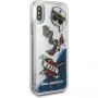 Karl Kapitein Carl Liquid Glitter koffer voor Karl Captain Carl Liquid Glitter voor iPhone X - blauw
