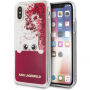 Karl Lagerfeld Peek and Boo Liquid Glitter koffer met vloeibare glitters voor iPhone X - rood