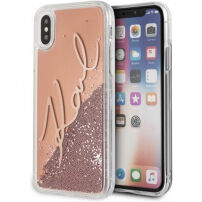 Karl Lagerfeld Handtekening koffer voor iPhone X - rozig