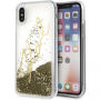 Karl Handtekening Vloeibare Glitterkoker voor iPhone X - goud
