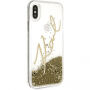 Karl Handtekening Vloeibare Glitterkoker voor iPhone X - goud