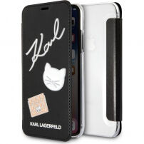 Karl Lagerfeld Spelden Boekenkast met Karl Lagerfeld Spelden iPhone X - zwart