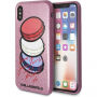Karl Lagerfeld Paris Glitter koffer voor Karl Lagerfeld Paris Glitter voor iPhone X - rozig