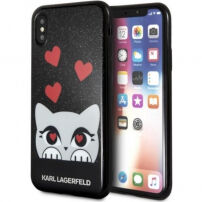 Karl Lagerfeld Originele Karl Lagerfeld frontplaatkoffer voor iPhone X - zwart