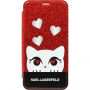 Karl Lagerfeld Valentines Choupette Boekenkast voor Karl Lagerfeld Valentines voor iPhone X - rood
