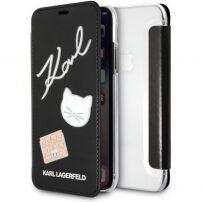 Karl Lagerfeld Spelden Boekenkast voor Karl Lagerfeld Pins voor iPhone 7/8 - zwart
