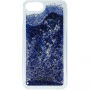Denk Vloeibare Schitterdekking voor Vloeibare Glitterdekking voor iPhone 7/8 - zilver / blauw