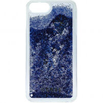 Denk Vloeibare Schitterdekking voor Vloeibare Glitterdekking voor iPhone 7/8 - zilver / blauw