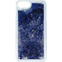 Denk Vloeibare Schitterdekking voor Vloeibare Glitterdekking voor iPhone 6 Plus / 6S Plus / 7 Plus / 8 Plus / 8 Plus - staalblauw