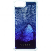 Denk Vloeibare Schitterdekking voor Vloeibare Glitterdekking voor iPhone 7/8 - donkerblauw
