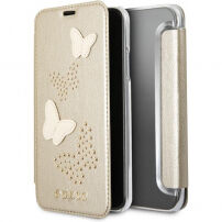 Goknagels en Sparkle Boekenkoker voor iPhone X - beige