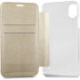Goknagels en Sparkle Boekenkoker voor iPhone X - beige