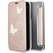 Goknagels en Sparkle Boekenkoker voor iPhone X - roze-goud