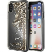Denk Vloeibare Schitter geval voor Vloeibare Glitter voor iPhone X - goud