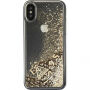 Denk Vloeibare Schitter geval voor Vloeibare Glitter voor iPhone X - goud