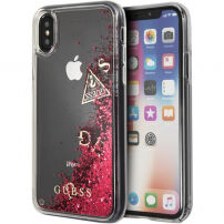 Denk Vloeibare Schitter geval voor Vloeibare Glitter voor iPhone X - rood
