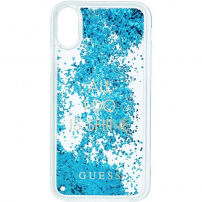 Denk Vloeibare Schitter achterdekking voor Vloeibare Glitter voor iPhone X - blauw