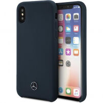 Mercedes Lining Siliconen koffer voor Mercedes Lining Siliconen voor iPhone X - marineblauw